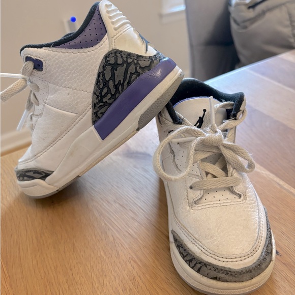 Preschool Air Jordan Retro 3 Dark Iris - Picture 1 of 6